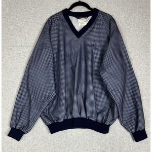 Sunderland of Scotland Pullover Mens Large Houndstooth‎ V Neck Golf Windshirt